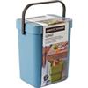 Perfetto Pattumiera Gino 5L Azzurro - per Rifiuti Organici, Pratica e Leggera da Appendere