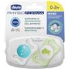 Chicco PhysioForma Micrò Succhietto per Neonati 0-2 mesi 2 pezzi azzurro
