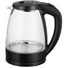 Melchioni Family MR BOIL, Bollitore Elettrico Cordless in vetro, Caraffa 1,7 litri, Spegnimento automatico, Indicatore livello acqua, Filtro smontabile e lavabile, Potenza 2200 W