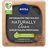 NIVEA NATURALLY CLEAN Scrub Viso Solido Pulizia Profonda 75 g, Peeling viso 100% naturale con Carbone Attivo e Acido Citrico, Scrub detergente viso con formula vegana