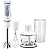 Braun MultiQuick5 Vario MQ5235WH, 5 ANNI DI ASSISTENZA, Minipimer Frullatore ad Immersione, 21 velocità, Dotato di tritatutto da 500ml, frusta a filo e Bicchiere da 600ml, Potenza 1000W, bianco/grigio