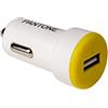 Pantone Celly Pantone Caricabatterie da Auto 10W, Massima Potenza 10 Watt e 2.1 Ampere, Caricatore Auto USB, Compatibile con Smartphone e Tablet, Giallo