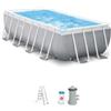 Intex Piscina fuori terra con struttura rettangolare intex prisma metal frame grigio chiaro 400x200x100 cm - cod. 26788np