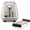De'Longhi CTOV 2103.BG Tostapane 2 fette Icona Vintage, Controllo Progressivo Grado di Tostatura, 3 funzioni, Scaldabrioches, Cassetto Raccoglibriciole, Piedini Antiscivolo, 900 Watt, Plastica, BEIGE