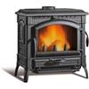 Nordica Stufa a Legna 'Isotta Evo' in Ghisa Smaltata con Porta Panoramica, Vetro Ceramico Resistente a 750°, Porta di Carico Laterale, Scarico Fumi Ø 150 Superiore/Posteriore, 77,5 x 66 x 79 cm