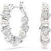 Swarovski Orecchini Pendenti Matrix Crystal Pearl Bianchi - Placcati Rodio, Design Contemporaneo