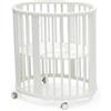Stokke Sleepi Mini, Bianco - Culla ovale adatta per 0-6 mesi - Base regolabile in altezza, ruote girevoli bloccabili, base materasso traforata per la circolazione dell'aria