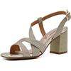 QUEEN HELENA Sandali Eleganti Glitterati con Tacco a Fascia Incrociata Donna ZM9412 (Oro, Numeric_40)