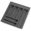 Emuca - Organizzatore di posate, organizzatore cassetto cucina, vaschetta portaposate, 6 scomparti, modulo 45 cm, plastica, Grigio Antracite