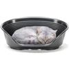 Ferplast Cuccia per Cani e Gatti Cuccia per Cani extra small 100% plastica riciclata Lettino per Cani lavabile traspirante e antiscivolo Siesta Deluxe, 49 x 36 x 17,5 cm., Nero