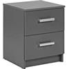 Inter Link - Cassettiera - Comodino - 2 cassetti - Grigio - Elenzio 2S