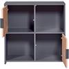 Inter Link - Cassettiera a 2 ante - Credenza - Ripiano indipendente - Per camera da letto, soggiorno - Rovere Artisan - Antracite - Legno composito - Robusto - Facile manutenzione - Pepeto 2T