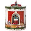Villeroy & Boch - Christmas Toys, Pacchetto rotondo, Babbo Natale porta i regali, 17 x 17 x 22cm, Porcellana, multicolore
