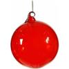 VARZI Pallina Albero Di Natale In Vetro Rossa Trasparente 15cm - Varzi il Natale dal 1956