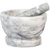 H&H- Mortaio in Marmo Naturale Chiaro con Pestello, Ø18 cm, Robusto ed Elegante, Ideale per Spezie, Erbe, Pesti e Salse, Superficie Interna Grezza per una Macinatura Perfetta