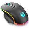KROM NXKROMKEOS Mouse da gioco Sensore ottico ad alta precisione, 6400 DPI, RGB Rainbow, 7 pulsanti programmabili, nero