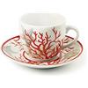Excelsa Coral Set 6 Tazzine da caffè con Piattino, Porcellana, Multicolore