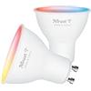 Trust WiFi GU10 Lampadina Smart Multicolore, Compatibile con Alexa e Google Nest, Faretto LED, Hub non Necessario, 2.4GHz Lampada WiFi, Luce LED Fredda e Calda, Bianca e Multicolore - 2 Pezzi