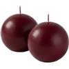 Cereria Di Giorgio - 4 Candele Sfera - Diametro 8 cm - Colore Bordeaux - Durata 17 ore - Non profumate