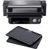 Braun MultiGrill CG5033IGY Bistecchiera Elettrica, Griglia a contatto con manopola, regolazione temperatura, 3 Posizioni di Cottura, Piastre Removibili e Lavabili, piastra aperta 30x22cm, 2000W, Nero