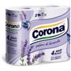 Corona Carta Igienica Profumo di Lavanda 4 Maxi Rotoli 2 Veli di Pura Cellulosa