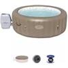 Bestway Piscina idromassaggio gonfiabile bestway lay-z-spa palm spring 4/6 persone 196x196x71 cm con copertura, 2 cartucce, dvd, manometro pressione e flottatore chimico - cod. 60017