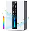 CURVAOP Deumidificatore Silenzioso con 1800ml, Deumidificatore Casa Muffa con Modalità Sospensione e Timer da 6-48 Ore, Controllo Umidità Auto (≥50% RH) Sbrinamento Auto, 7 Luci RGB, Basso Consumo Energetico
