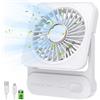 Ajgvq Ventilatore da Tavolo, 3 Velocità Ventilatore USB Ricaricabile di 2000mAh Batteria, Piccolo ma Potente, Ventilatore Scrivania Silenzioso, Ventilatore Portatile per Viaggio, Interno, Esterno, Regalo