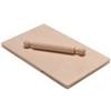 DEMOLLI set Spianatoia grande con Fermo per il piano di lavoro, in Legno di Betulla Naturale per Impastare stendere la sfoglia Pane Pizza Dolci Pasta fatti in casa 60x50cm + mattarello faggio 40 cm