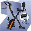 Akhan Cyclette pieghevole, cyclette ergometrica Vannect con resistenza magnetica regolabile, silenziosa e comoda, allenamento aerobico a casa, monitor LCD, riponibile, carico massimo 150/160 kg