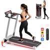 TODO Tapis Roulant Pieghevole con 10% Inclinazione manuale, 3.5HP Tapis Roulant per Casa Ufficio da 1-12 km/h, Elettrico Walking Pad & Treadmill con Diffusore Bluetooth, 12 Programmi, APP e Display