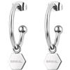 BREIL - Women's Earrings Promise Collection TJ3080 - Gioielleria Donna - Orecchini in Acciaio per Donne, con Finitura a Specchio, Argento - Lunghezza 2 cm