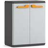 Keter Armadio Basso Rio, Ideale per Garage e Balcone, 1 Ripiano Regolabile, Chiusura Lucchettabile, Grigio, 68x39x83H cm