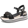 QUEEN HELENA Sandali con Plateau con Cinturino Casual Donna X32-224 (Nero, Sistema Taglie Calzature EU, Adulto, Donna, Numero, Media, 38)