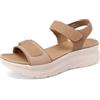 QUEEN HELENA Sandali Sportivi Platform a Strappo con Sottopiede Ortopedico Casual Donna BZ431 (Camel, Sistema Taglie Calzature EU, Adulto, Donna, Numero, Media, 39)