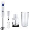 Braun MQ10.202M MultiQuick1 MINIPIMER CON 5 ANNI DI ASSISTENZA, Frullatore ad immersione extra leggero con base in acciaio inox e sistema EasyTwist, 3 ACCESSORI, 450 Watt, Bianco