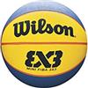 Wilson Pallone da Basket, FIBA 3x3 Mini, Misura 3, Blu/Giallo, Gomma, Uso all'Interno e all'Esterno