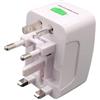 MKC | Adattatore Universale da Viaggio Compatibile con Prese UK, USA, Germania, 6A, 1500W, Ingresso 85-250V, Colore Bianco