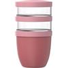 Mepal - Bicchieri per cereali, 3 pezzi, ellisse - Bicchieri per cereali To Go - Tazza per yogurt To Go - Spazio per snack e condimenti - Adatto per lavastoviglie - 500 + 200 + 200 ml - Vivid mauve