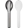 Mepal - Set di 3 posate Ellipse - Set di posate on the go - composto da coltello, forchetta e cucchiaio - Set di posate con custodia da viaggio - acciaio inox - nero nordico