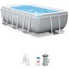 Intex Piscina fuori terra con struttura rettangolare intex prisma metal frame grigio chiaro 300x175x80 cm - cod. 26784np