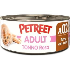 Petreet Natura Tonno Rosa con Surimi - Cibo Umido per Gatti Adulto in Gelatina da 70 gr