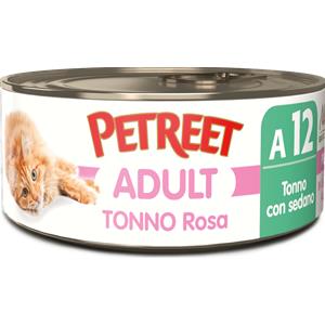Petreet Natura Tonno Rosa con Sedano per Gatto - Cibo Umido da 70 gr in Gelatina