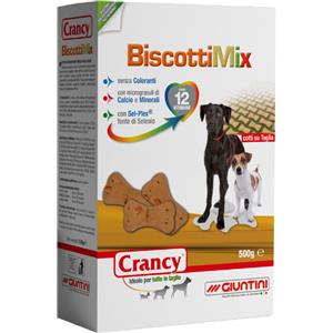 Giuntini Crancy Biscotti Mix per Cani - Snack Secco Croccante con 12 Vitamine - 500 gr