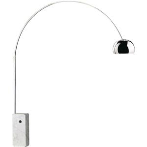 Flos Lampada a Stelo Arco LED - Metallo e Marmo di Carrara, Altezza Regolabile e Design Iconico