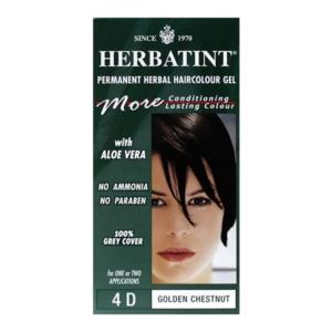 Herbatint Colorazione Permanente 4D Castano Dorato - 150 ml, Senza Ammoniaca, 100% Copertura Capelli Bianchi con 8 Estratti Vegetali