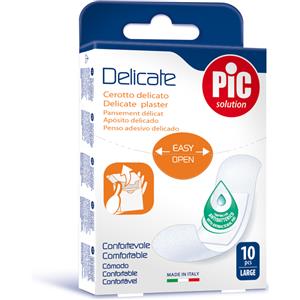 PIC Cerotto Delicato Antibatterico 25x72 mm - 10 Pezzi, Tessuto Non Tessuto con Clorexidina