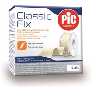 PIKDARE Cerotto su Rocchetto Classic Fix Tela Bianca 5 cm x 500 cm - Fissaggio Medicazioni per Pelli Normali