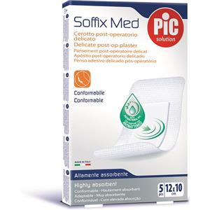 PIC Soffix Med Cerotto Post Operatorio Delicato 10x12 cm con Tampone Antibatterico - 5 Pezzi