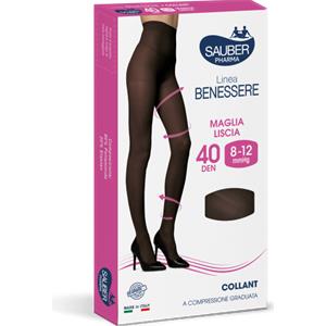 SAUBER Collant 40 Denari Marrone Bruciato Tg.4 - Compressivi con Mutandina Anatomica e Punta Rinforzata